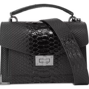 The Kooples -Small Emily Bag In BLACK Vinyl-Effect Leather